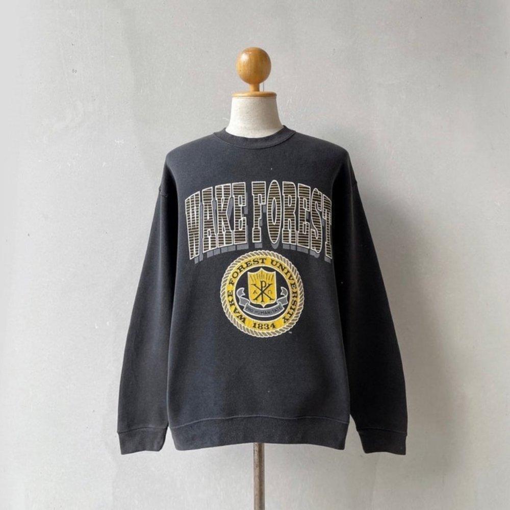 90S Wake Forest University Black College Shirt Alumni Sweatshirt